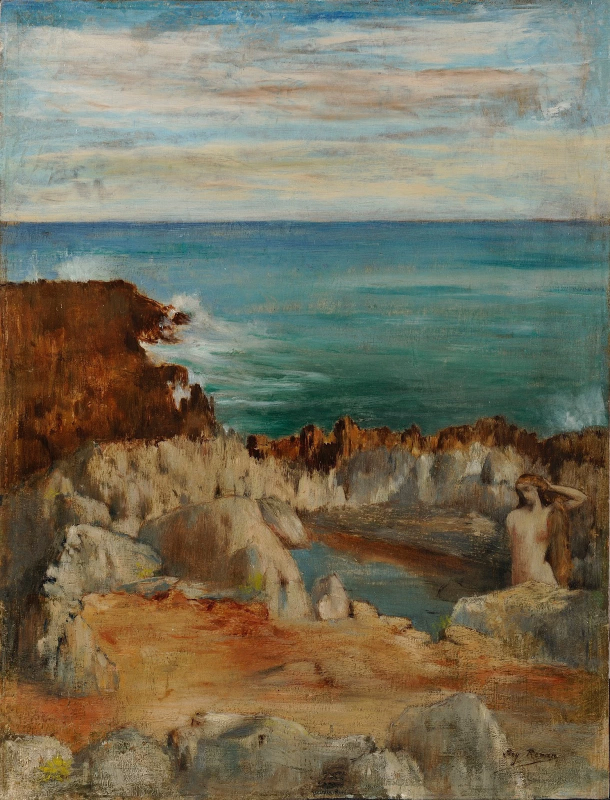 Giovane donna tra le rocce